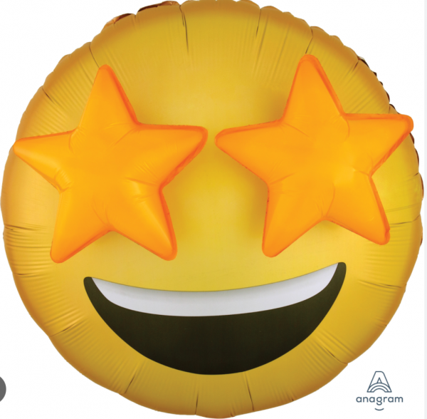 Folienluftballon "Emoji-Star", 71x71cm